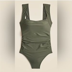 J. Crew Nia Ruched Squareneck Swimsuit